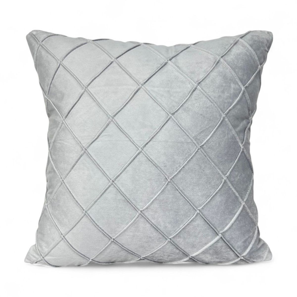 GENERICO - Pack 2 Cojines De Terciopelo Rombo Medida 45x45cm Color Gris