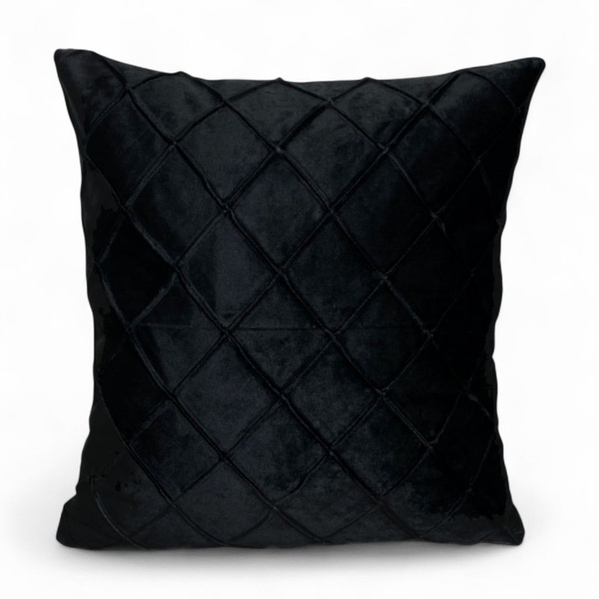 GENERICO - Pack 2 Cojines De Terciopelo Rombo Medida 45x45cm Color Negro