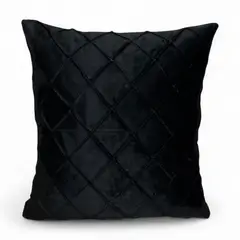 GENERICO - Pack 2 Cojines De Terciopelo Rombo Medida 45x45cm Color Negro
