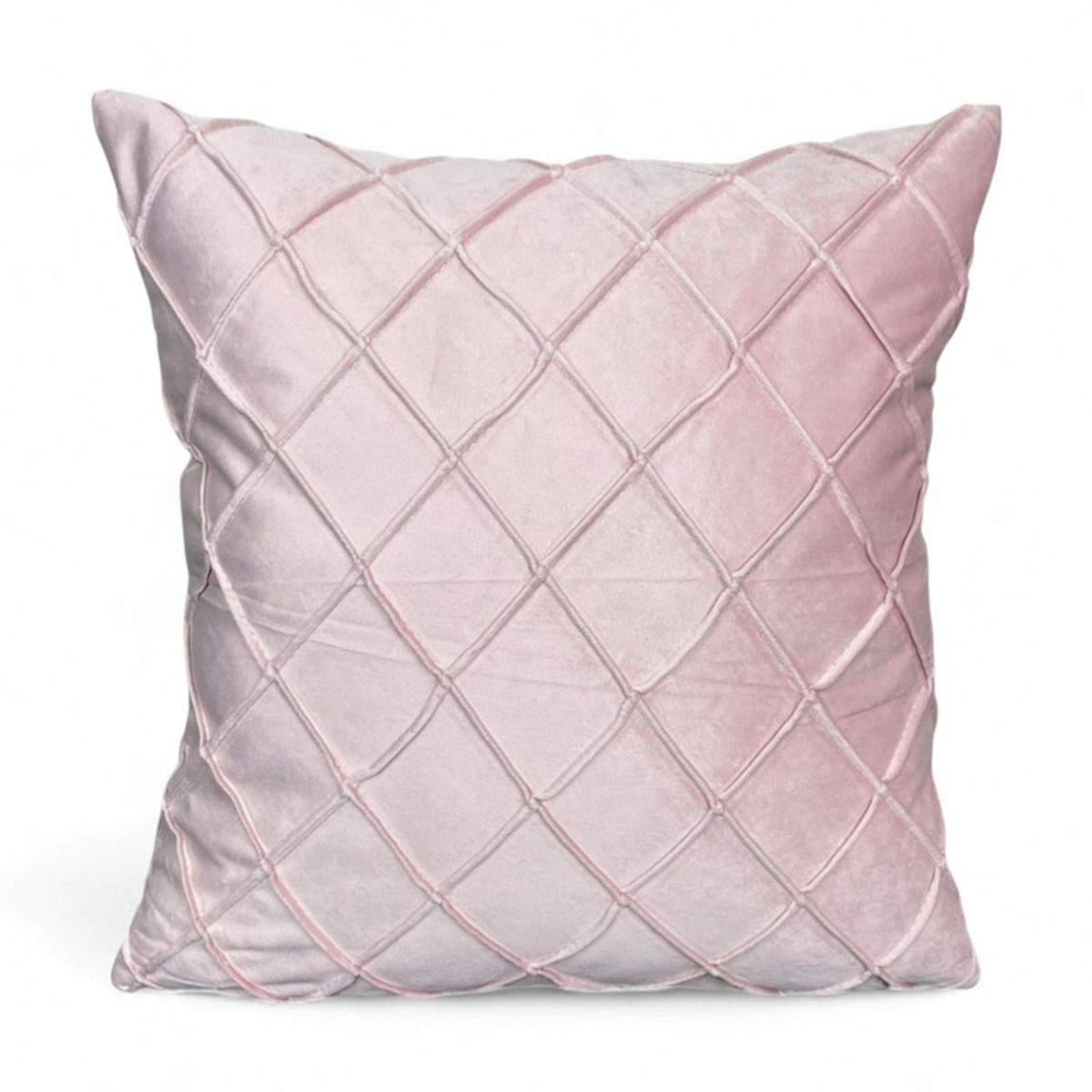 GENERICO - Pack 2 Cojines De Terciopelo Rombo Medida 45x45cm Color Rosado