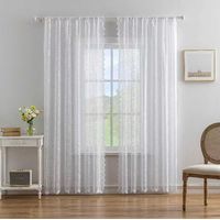 Cortinas De Visillo Encaje Con Diseno Flor chica 140220cm 2paños