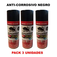 OEM - Pintura en spray Pack 3 Unidades Color Anticorrosivo negro