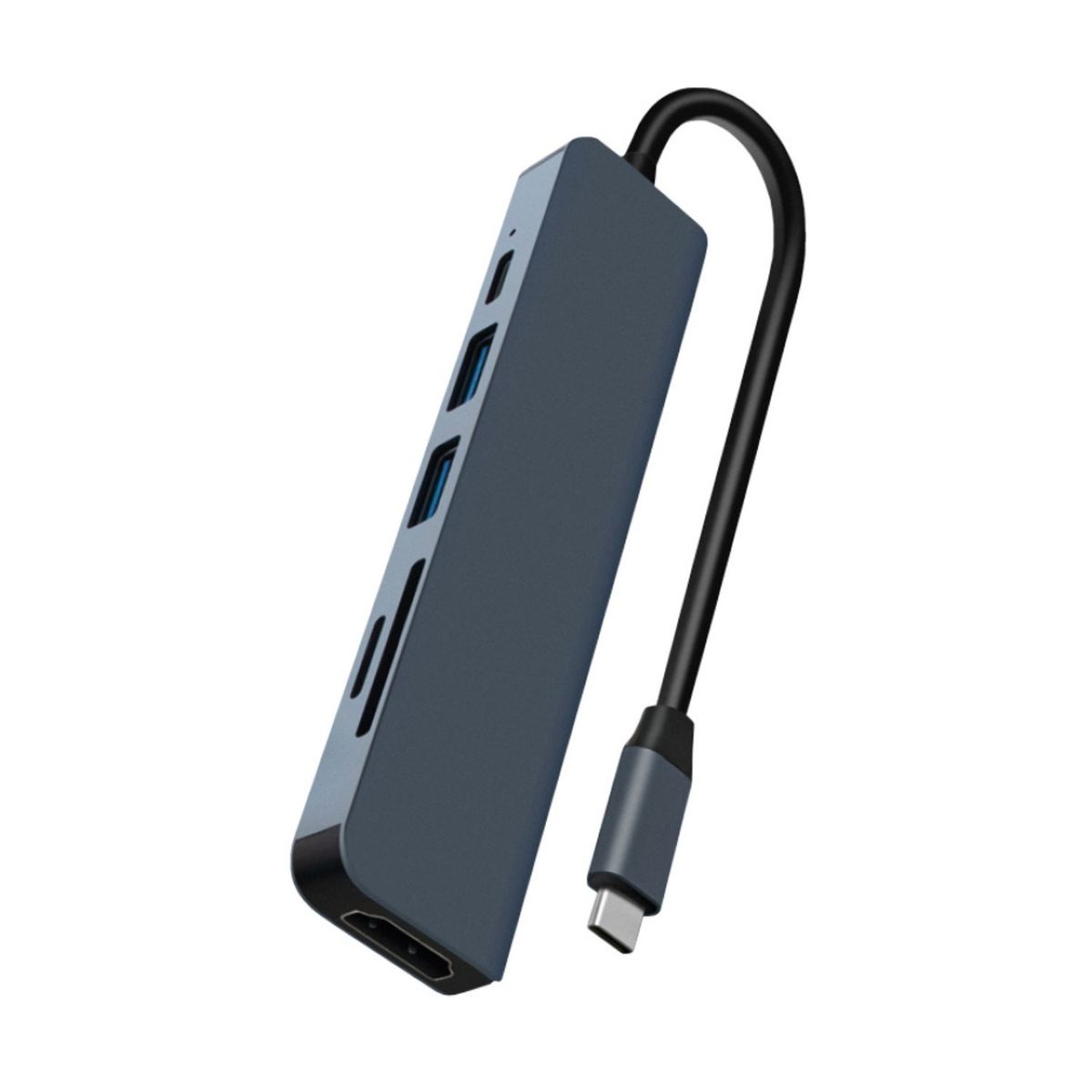 TECNOLAB - Hub Tipo-C 6 en 1 HDMI USB 3.0 SD TF PD Aluminio - PS
