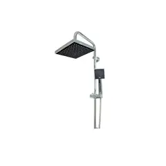 GENERICO - Set Ducha Cuadrada Manguera Flexible Columna Ducha Teléfon