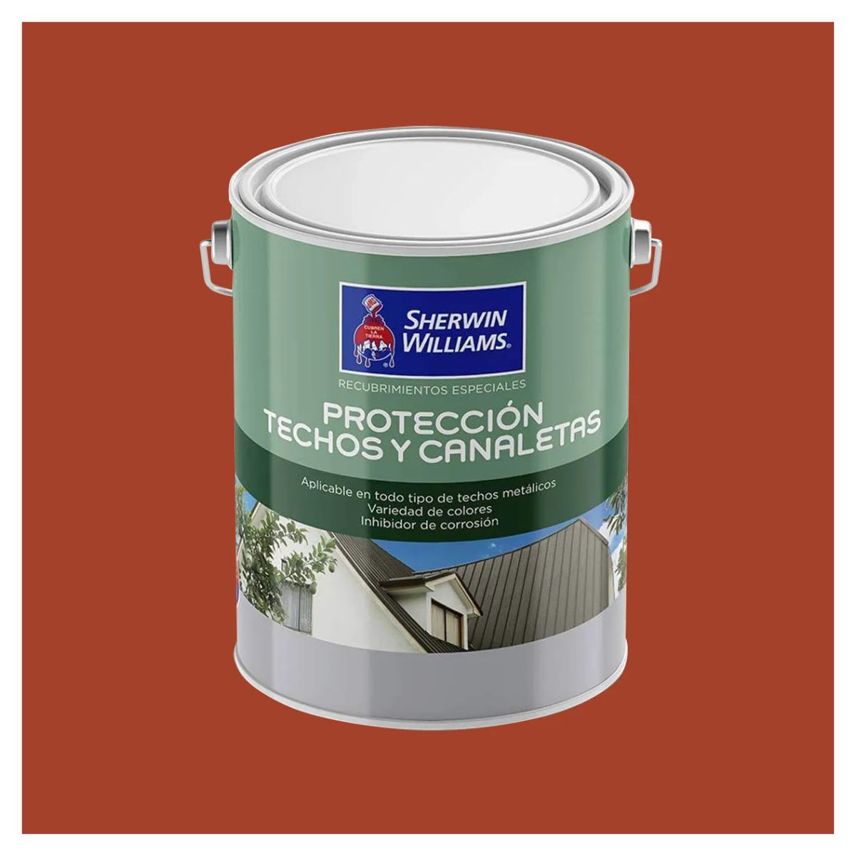 SHERWIN WILLIAMS - Pintura para techo rojo oxido 1 galon Sherwin Williams