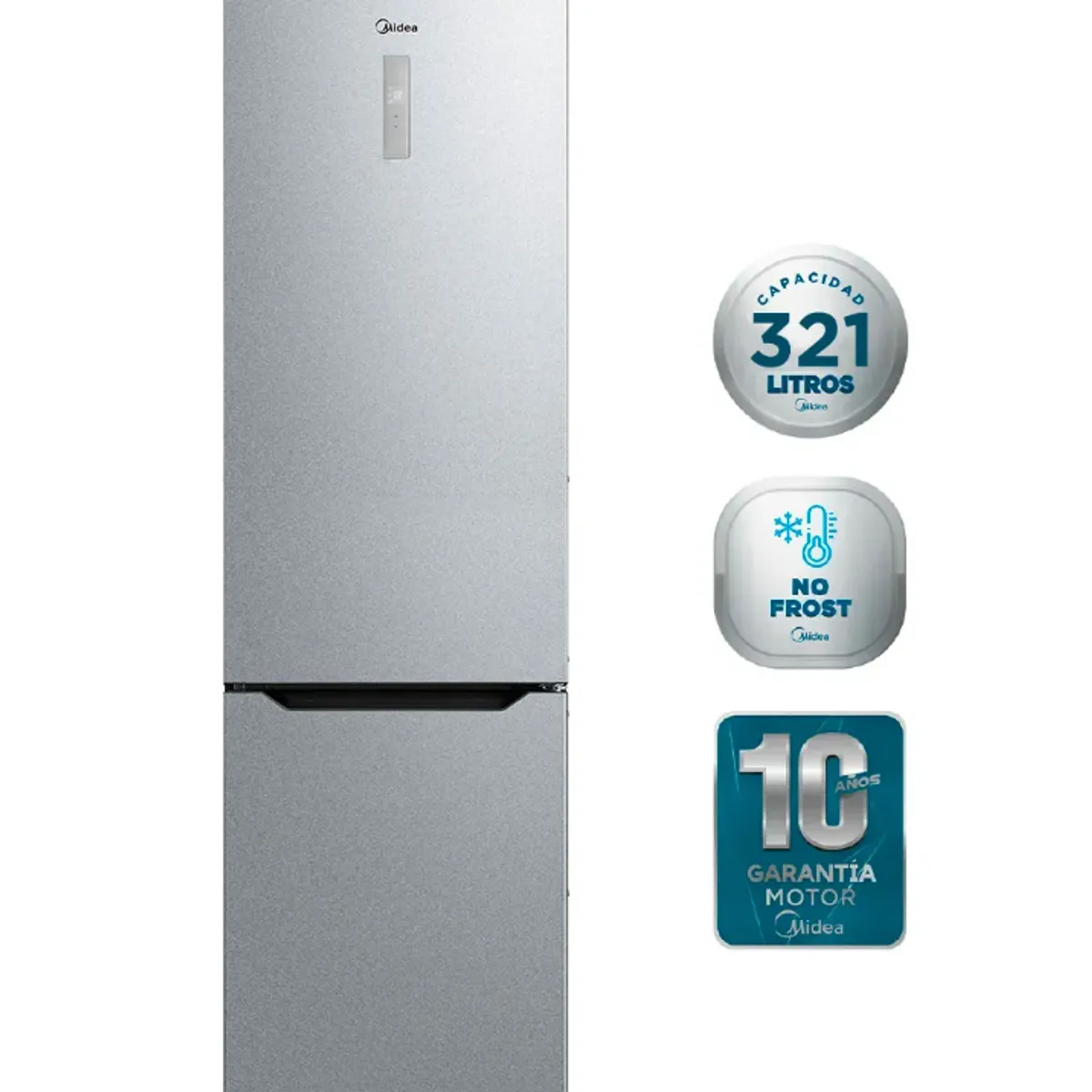 MIDEA - Refrigerador Bottom Freezer 321 Litros No Frost MDRB489MTE50 Midea