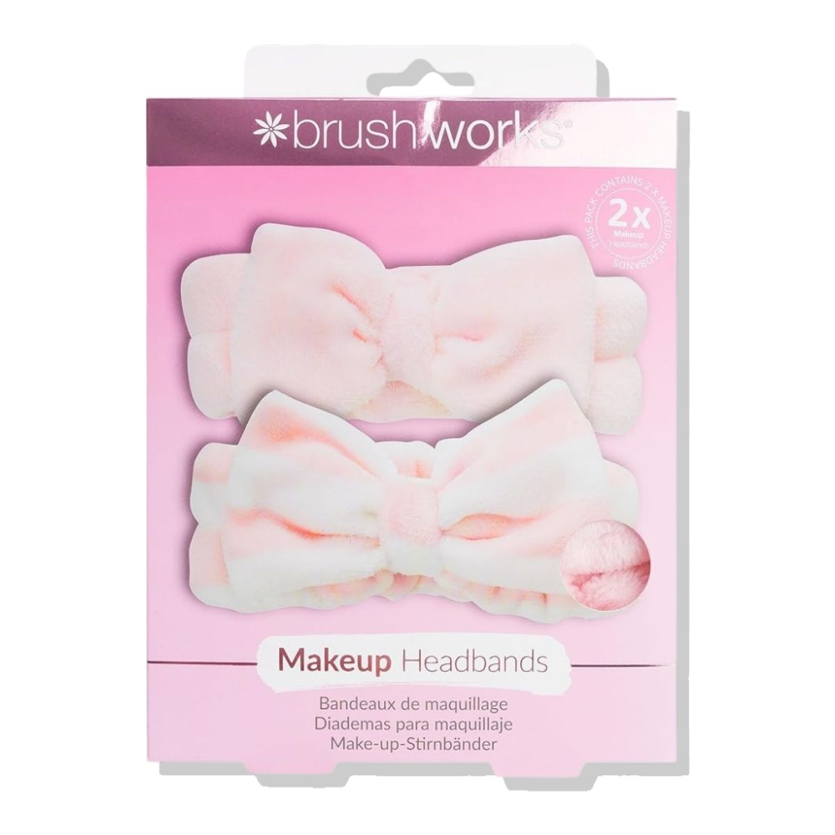 BRUSHWORKS - Cintillo Para Maquillaje y Skincare 2 Unidades Brushworks