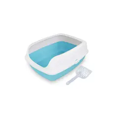GENERICO - Arenero Sanitario Gato XL 56x42x23,5 cm - Celeste - XL