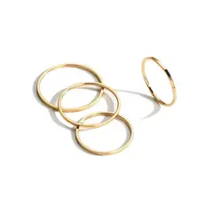 LUX JOYAS - Anillo Baño Oro Amarillo 18k Liso