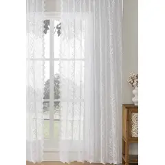 GENERICO - Cortinas De Visillo Encaje Con Diseno Hoja 140220cm 2paños