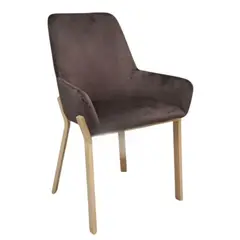 HABITA2 CHILE - Sitial Terciopelo Brito Patas Símil Madera