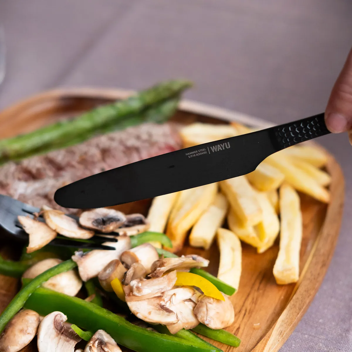 WAYU - Set Cubiertos Hammer 16 Pcs Wayu-Gris