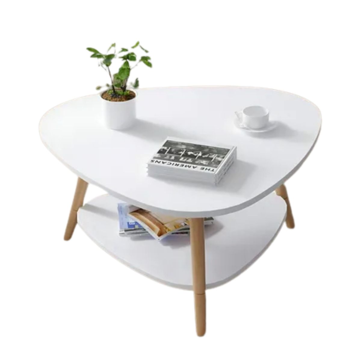 CRUSEC - Mesa Centro Triangular 60x60x42cm Decoracion Nordica Moderna