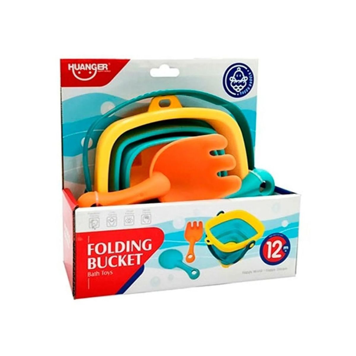 HUANGER - Balde De Playa Plegable Con Accesorios Didáctico Infantil