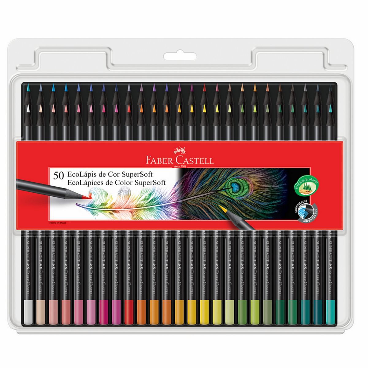 FABER-CASTELL - Pack estuche rígido Paint + 50 lápices Super Soft