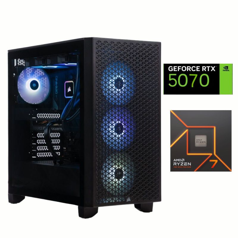 AMD CORP - PC Gamer AMD Ryzen 7 7700 - RTX 5070 12GB - 16GB DDR5 - 1TB - Win11