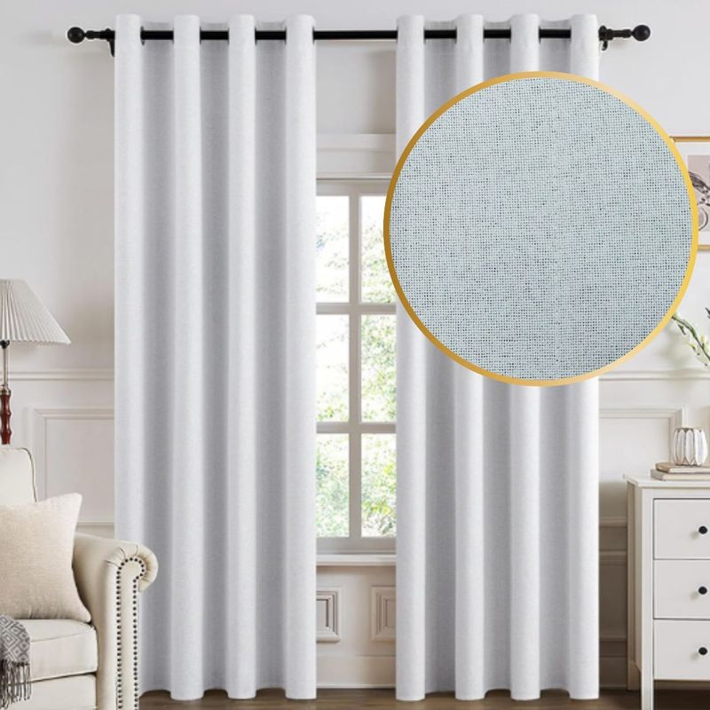 GENERICO - Cortina Blackout Lino Engomada 140x240cm 1 Paño Blanco