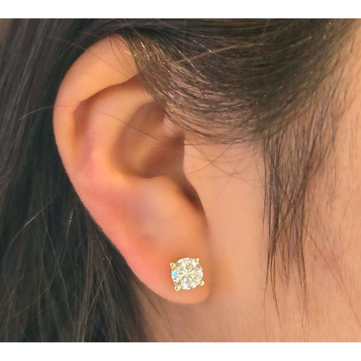 GENERICO - Arete topo cuatro puntos oro laminado 18k