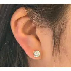 GENERICO - Arete topo cuatro puntos oro laminado 18k