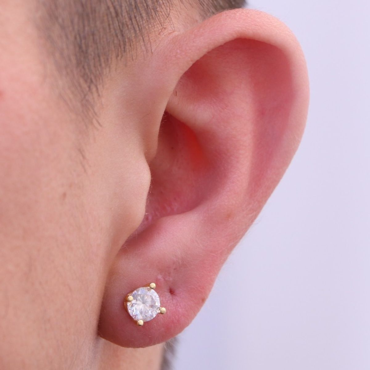 GENERICO - Arete topo cuatro puntos oro laminado 18k