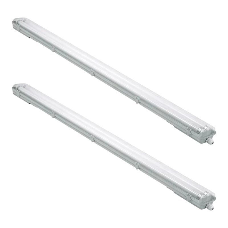 GENERICO - 2 Canoas Estanco 60cm para 2 Tubos, IP65 (sin Tubos)