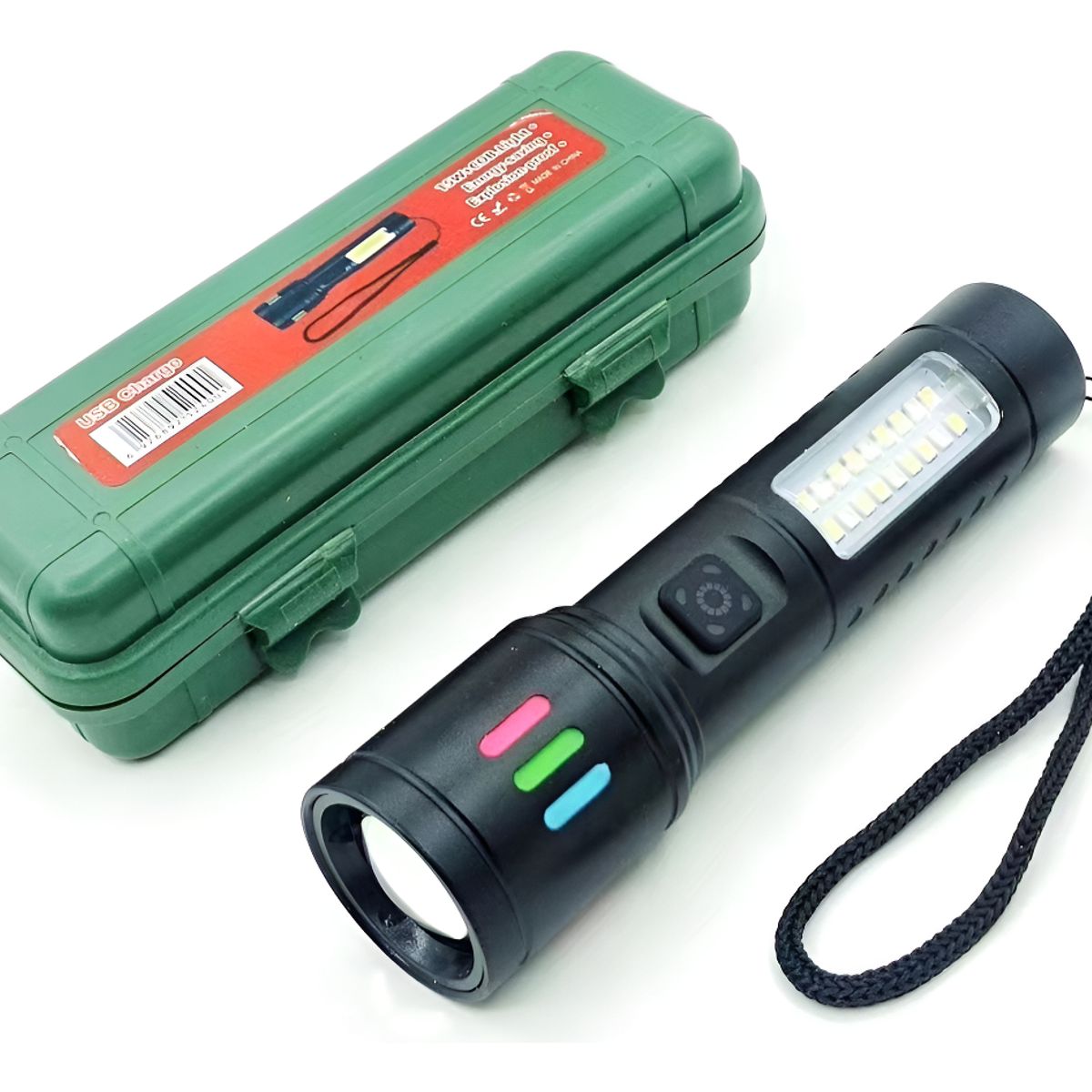 GENERICO - Linterna Led Gran Potencia Recargable Tactica Con Zoom 300lm