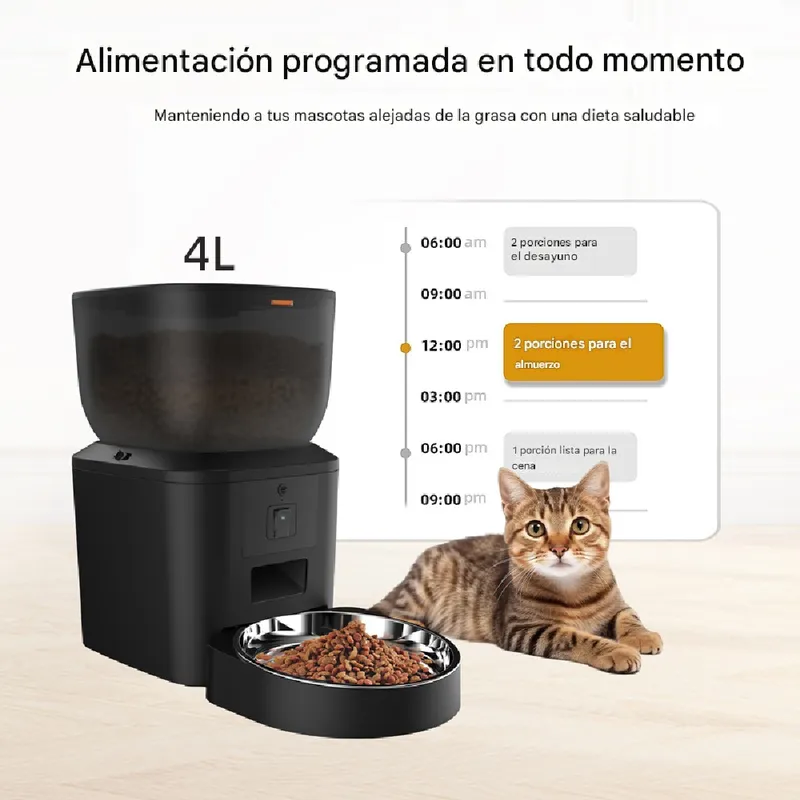 GENERICO - Comedero Inteligente Tuya QQ25 Cámara HD 1080p WiFi Tolva 8L