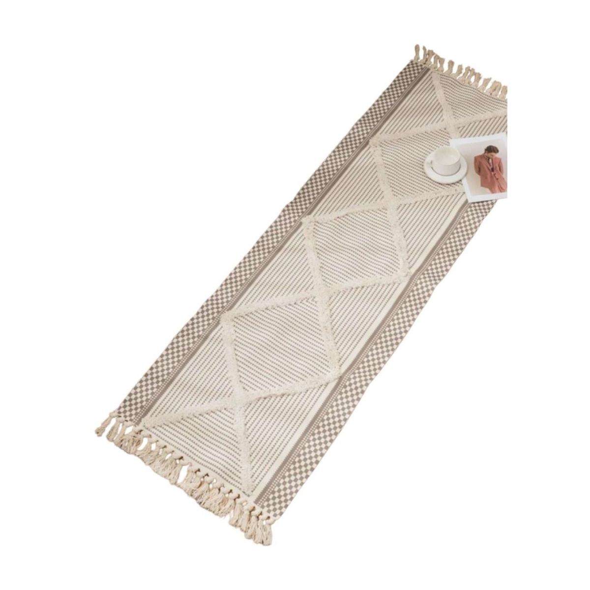 GENERICO - Bajada de Cama Lino con Flecos Decorativo 60 x 180 cm - Itzé