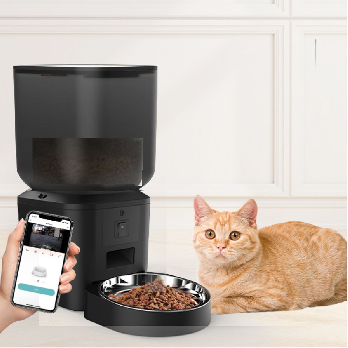 GENERICO - Comedero Tuya PF09 Cámara HD 1080p WiFi App Tolva 4L Mascota