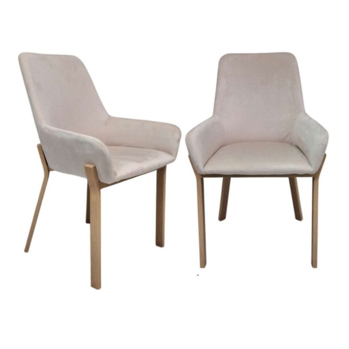 HABITA2 CHILE - Pack 2 Sitial Terciopelo Brito Patas Símil Madera- Negro