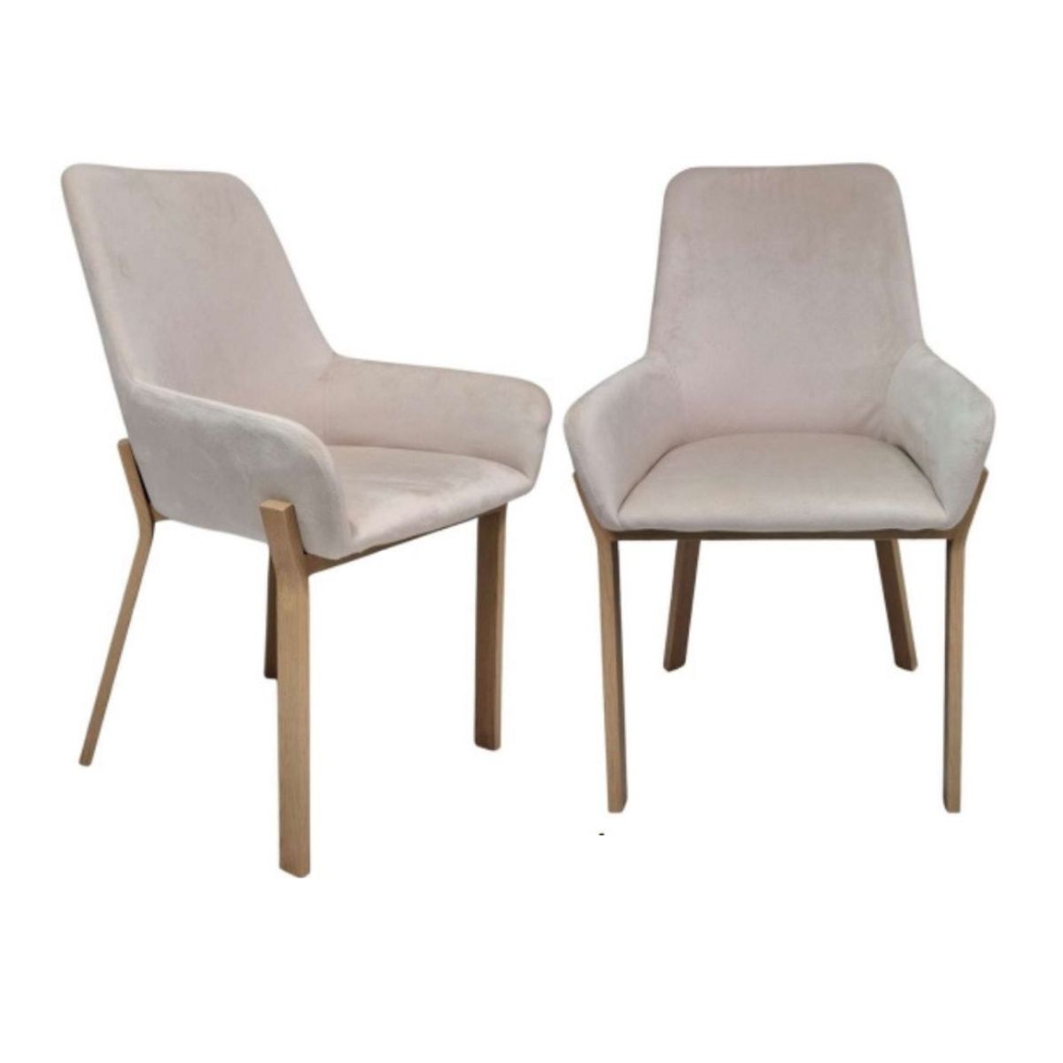 HABITA2 CHILE - Pack 2 Sitial Terciopelo Brito Patas Símil Madera- Negro