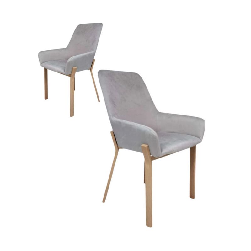 HABITA2 CHILE - Pack 2 Sitial Terciopelo Brito Patas Símil Madera- Negro