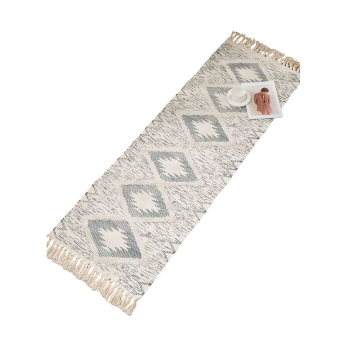 GENERICO - Bajada de Cama Lino con Flecos Decorativo 60 x 180 cm - Kaknab