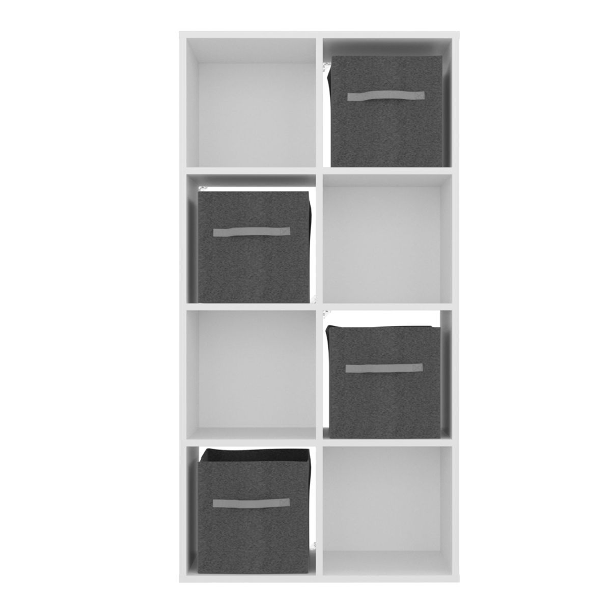TUHOME - Set Biblioteca Organizadora Cubik + 4 Cubos En Telagris  Blanco
