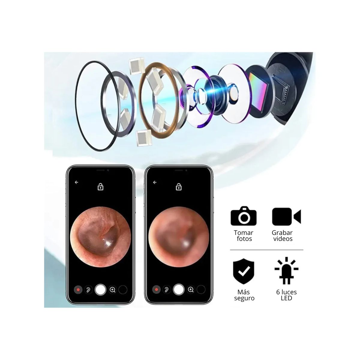 GENERICO - Kit Limpiador De Oídos Con Cámara Inalámbrico