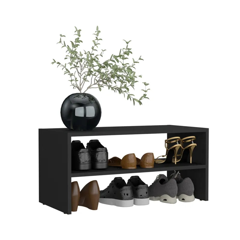 TUHOME - Modulo Zapatero Z-72 Apilable Negro 349X72X341 Cm