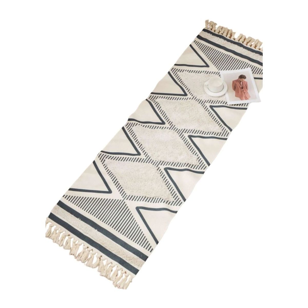 GENERICO - Bajada de Cama Lino con Flecos Decorativo 60 x 180 cm - Kuntur