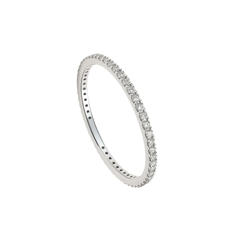 JB JOYAS BARON - Anillo Plata Esterlina 925 Cintillo Infinito con Circonita