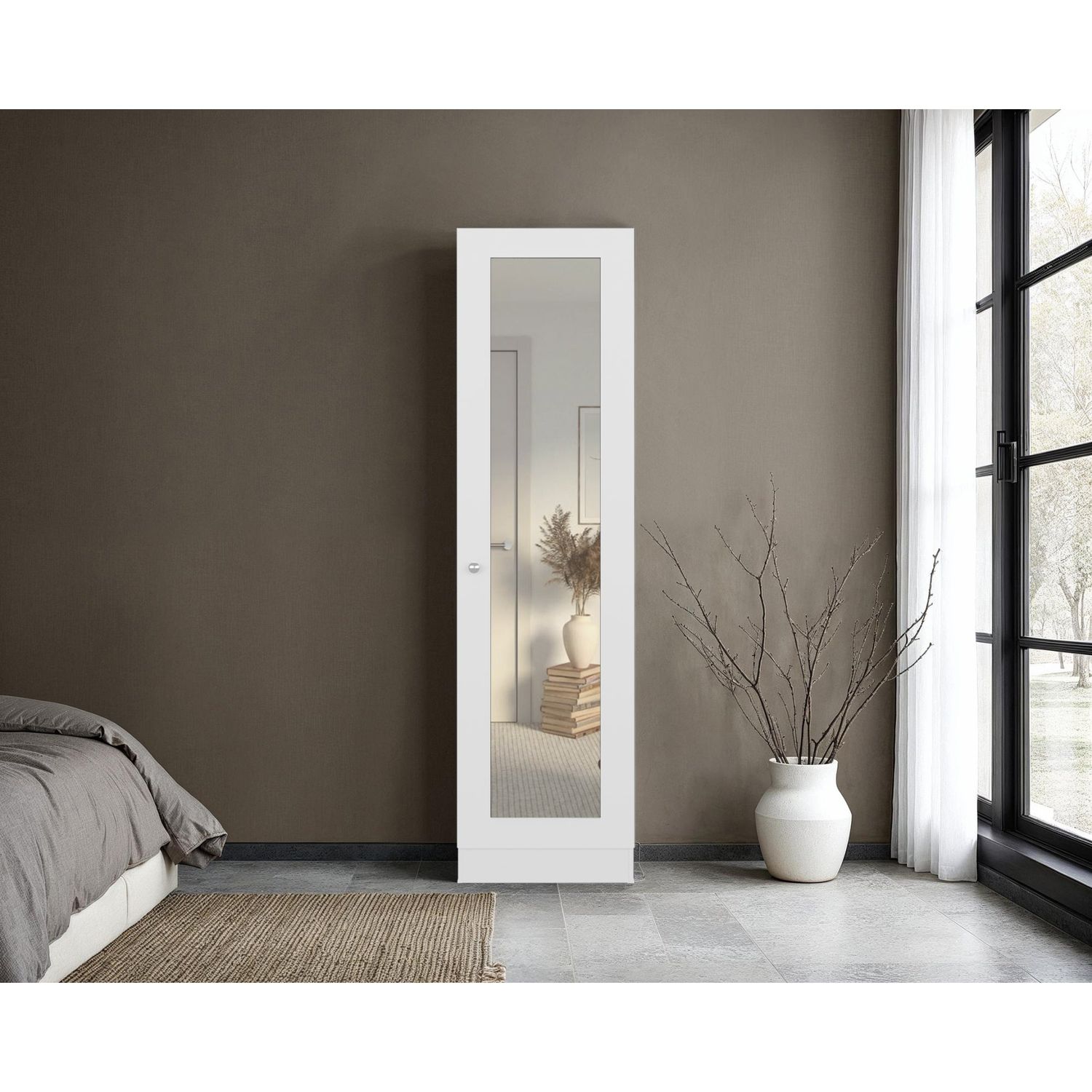 Closet Praga 1 Puerta Con Espejo Blanco 1801X491X302 Cm | Sodimac
