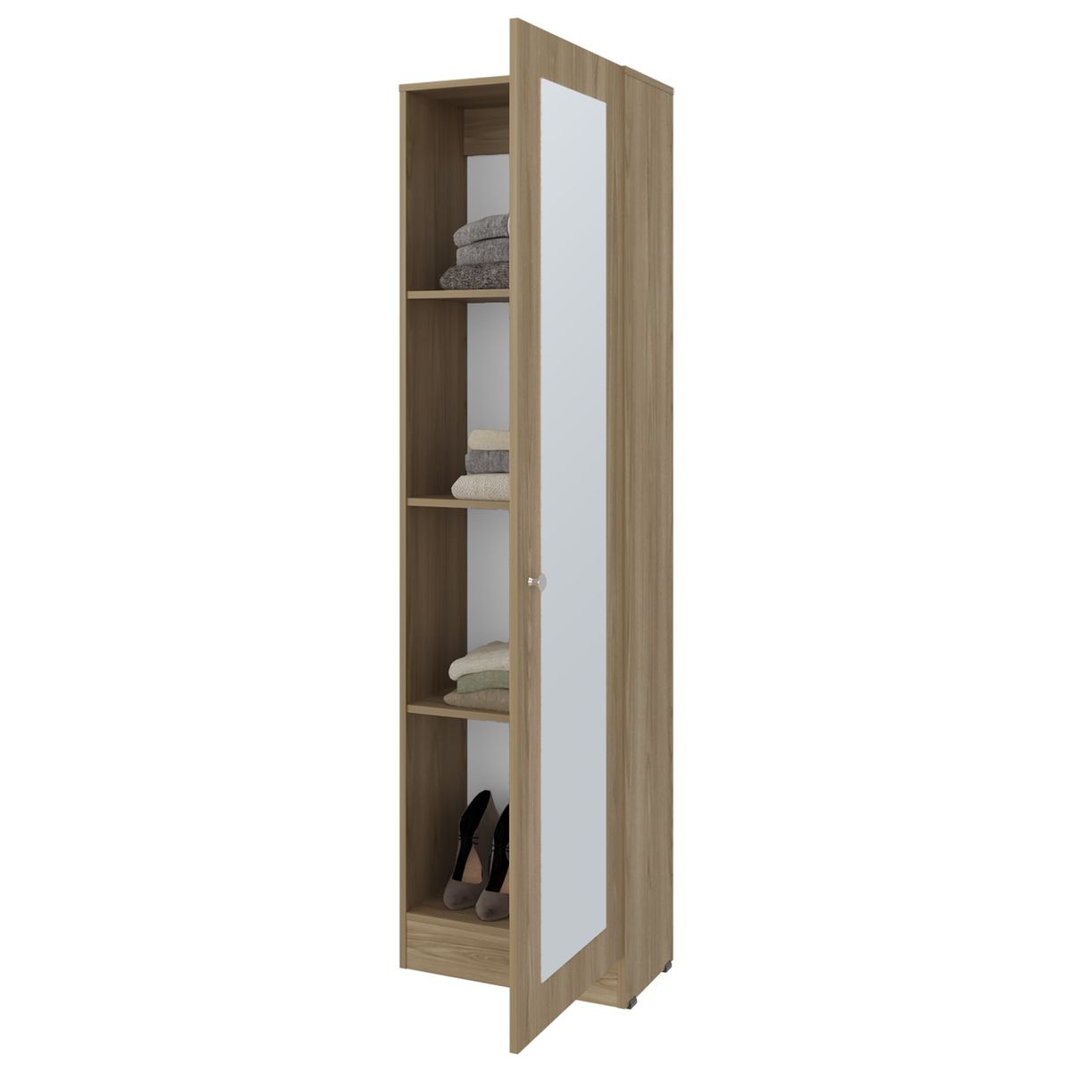 TUHOME - Closet Praga 1 Puerta Con Espejo Fresno 1801X491X302 Cm