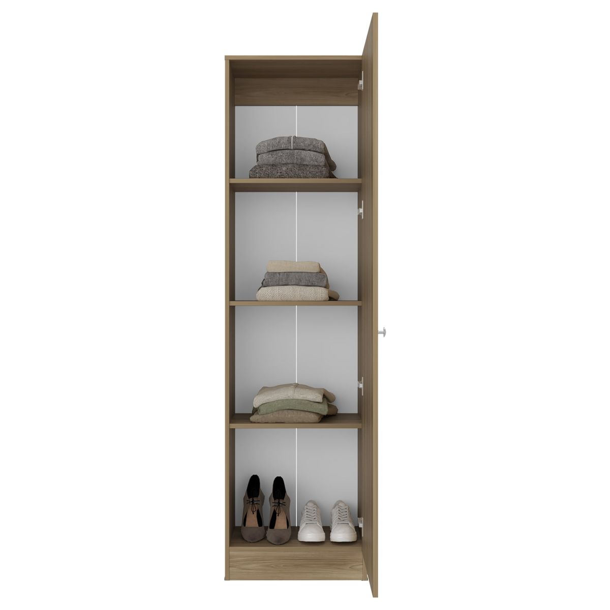 TUHOME - Closet Praga 1 Puerta Con Espejo Fresno 1801X491X302 Cm
