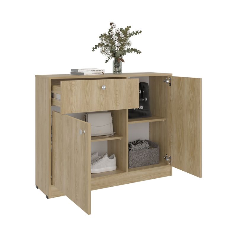 TUHOME - Comoda Praga 1 Cajon 2 Puertas Fresno 80X100X302 Cm