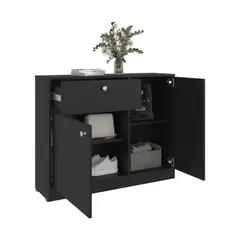 TUHOME - Comoda Praga 1 Cajon 2 Puertas Wengue 80X100X302 Cm