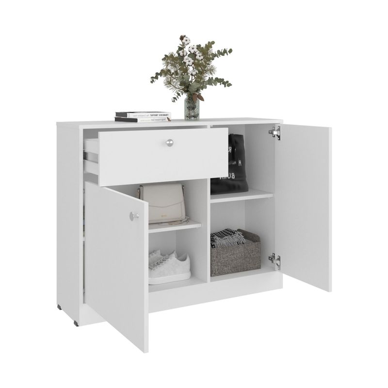 TUHOME - Comoda Praga 1 Cajon 2 Puertas Blanco 80X100X302 Cm
