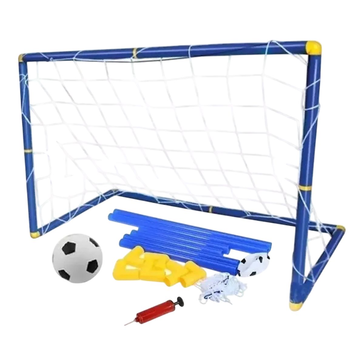 GENERICO - Set 2 Arcos De Fútbol + Balón Y Bombín Juegos Exterior Niños