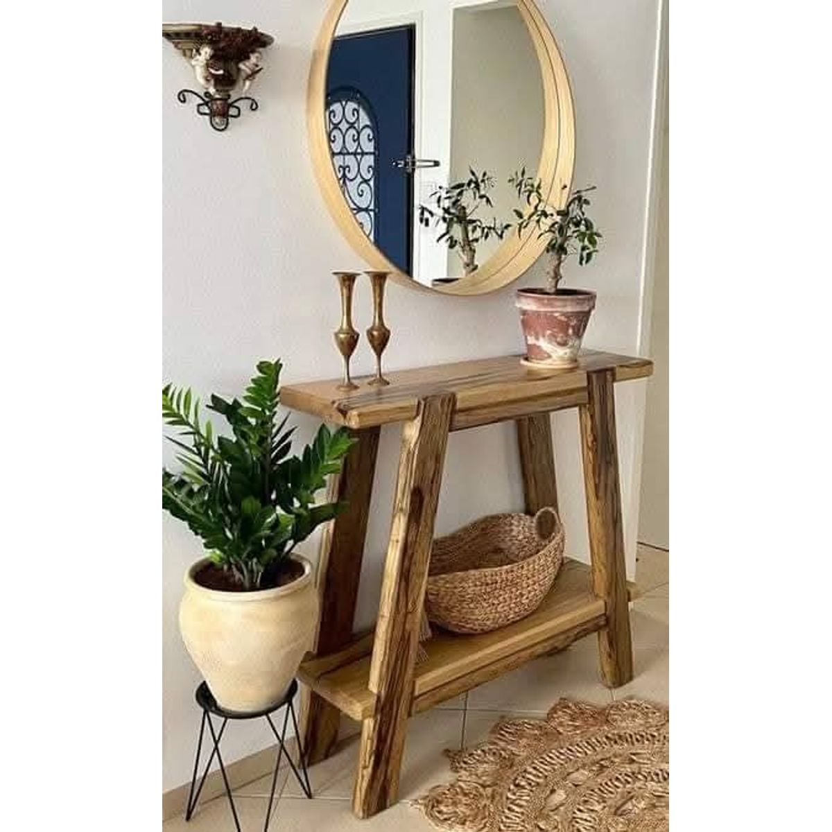 GENERICO - Arrimo Madera Elegante Y Rustico Para El Hogar