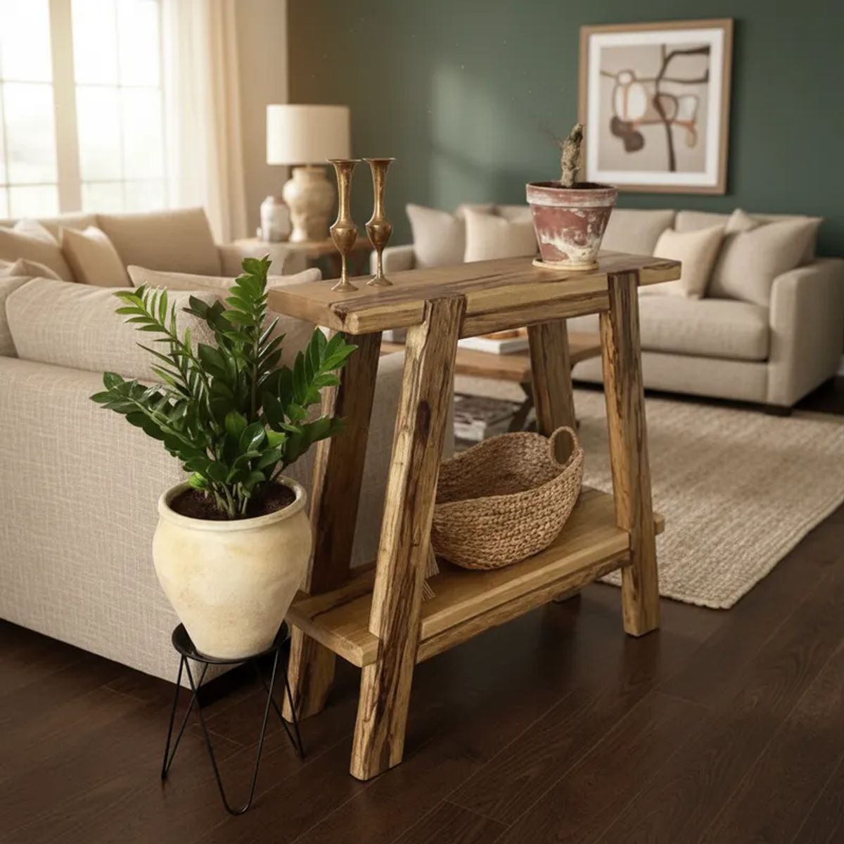 GENERICO - Arrimo Madera Elegante Y Rustico Para El Hogar