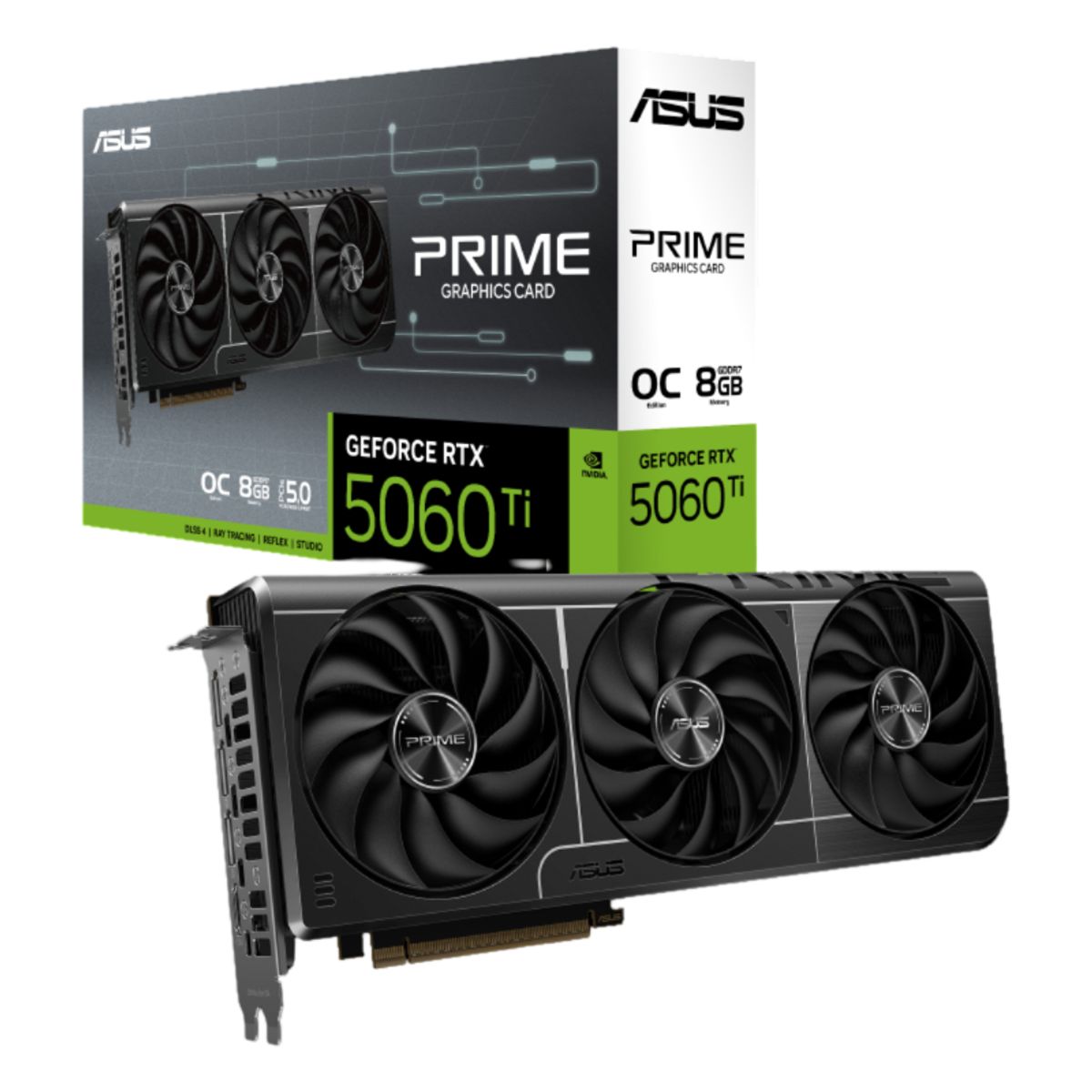 ASUS - ASUS PRIME NVIDIA Tarjeta de Video GeForce RTX 5060 Ti OC, 8GB GDDR7, 128-bit, PCI-e 5.0