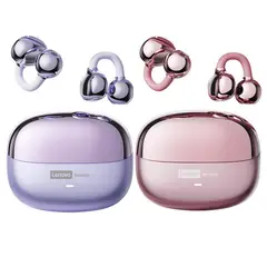 LENOVO - Set 2 Audífonos Clip MAX LE06 TWS Bluetooth 6.0 -Rosa y Morado
