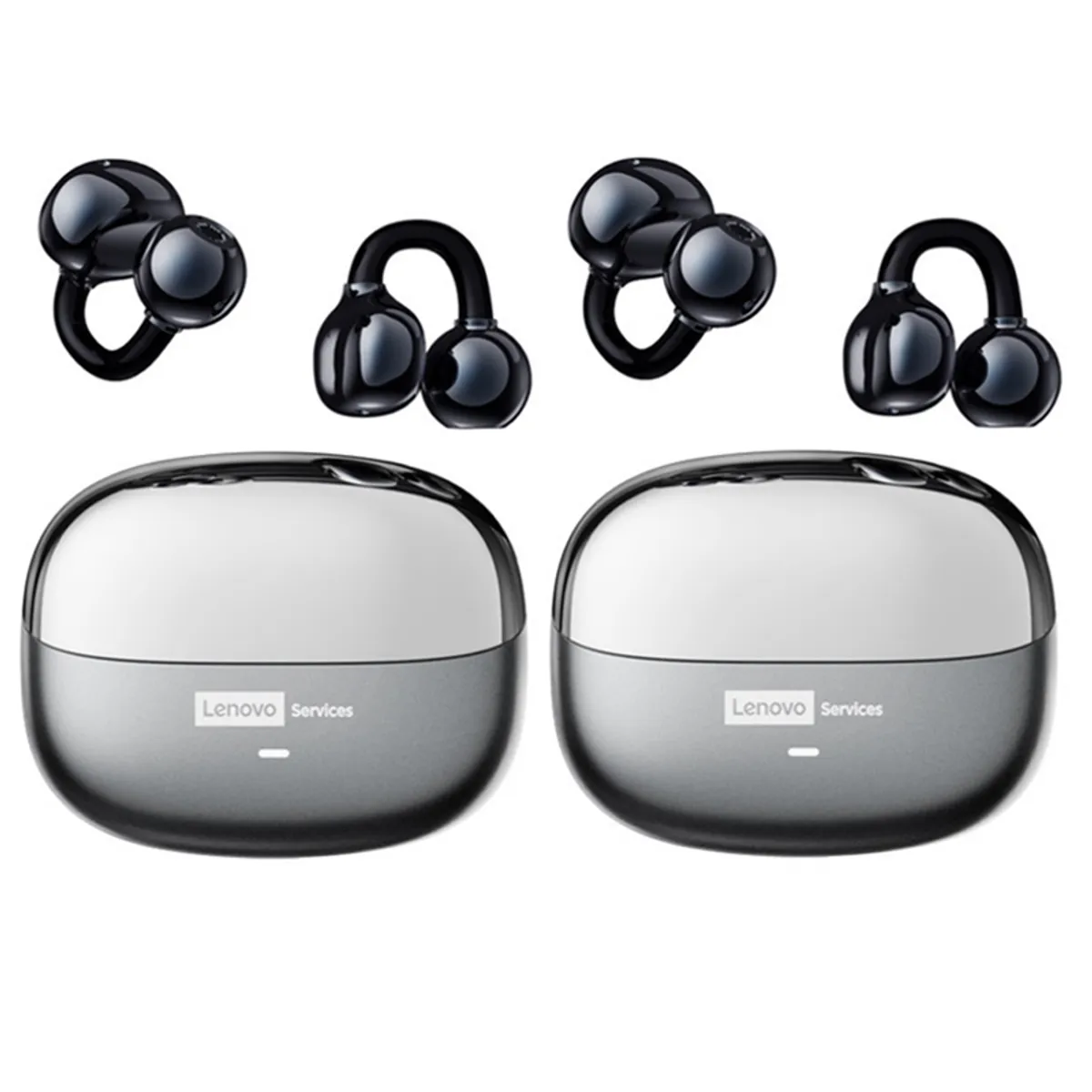 LENOVO - Set 2 Audífonos Lenovo Clip MAX LE06 TWS  Bluetooth 6.0 -Negro